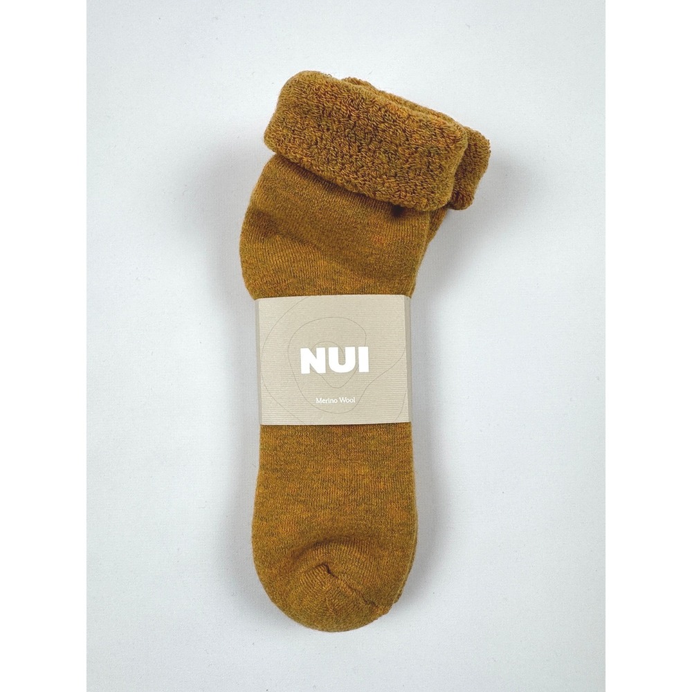 Nui Organics Lounge Socks Ochre 7/9y